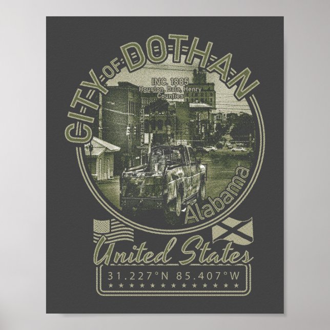 DOTHAN ALABAMA - DOTHAN CITY DOWNTOWN POSTER (Vorne)