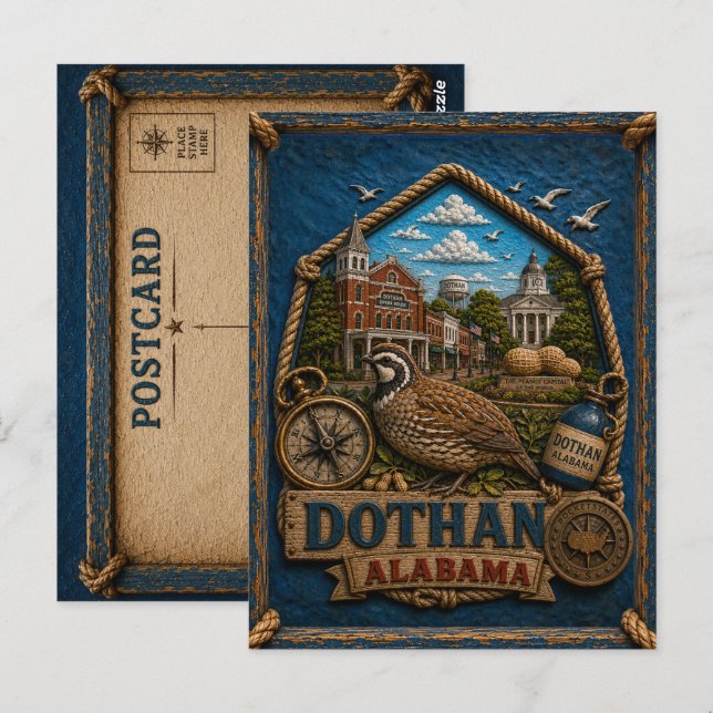 Dothan Alabama Postkarte Vintage Reise (Vorne/Hinten)