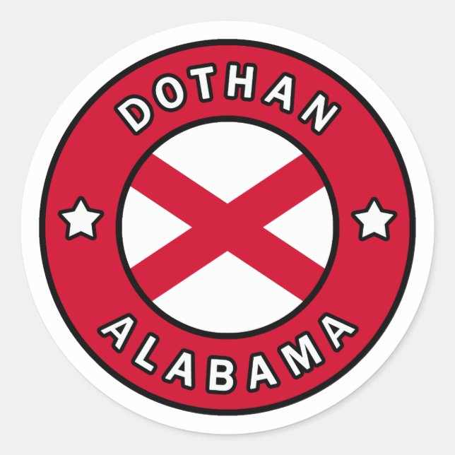 Dothan Alabama Runder Aufkleber (Vorderseite)