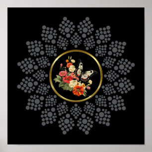 Dotieren Sie Ihr eigenes Mandala mit der Vorlage f Poster