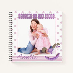 Dots and Rocking Horse Custom Foto Baby Journal Notizbuch