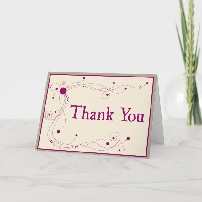 Dots and Swirls - Thank You card Karte (Vorderseite)