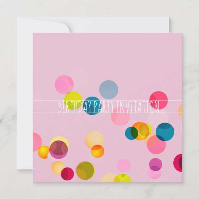 DOTS BIRTHDAY PARTY INVITATION FLAT CARD EINLADUNG (Vorderseite)