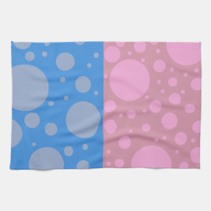 Dots Blue Pink Tea Handtuch 40,6 cm x 61 cm