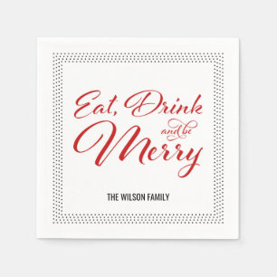 Dots Border Eat, Drinks und sei Meran Holiday Part Serviette