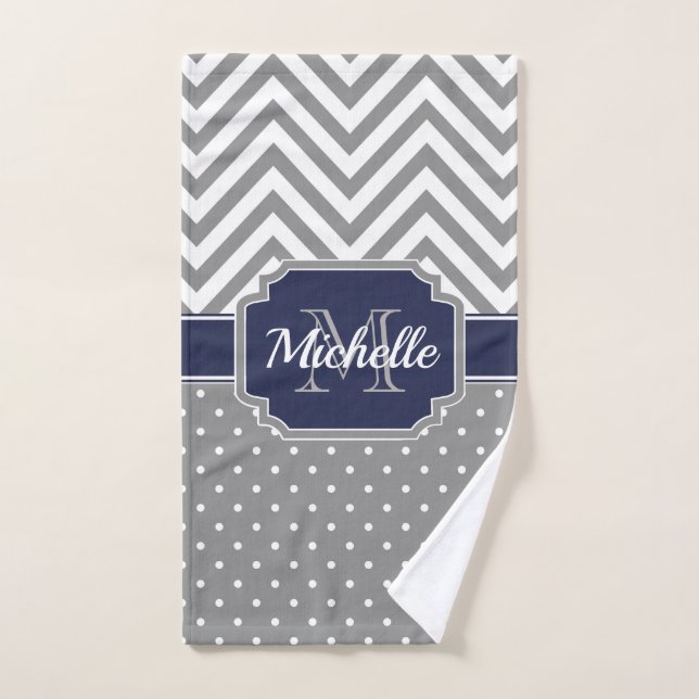 Dots & Chevrons Muster Badhandtuch Set (Handtuch)