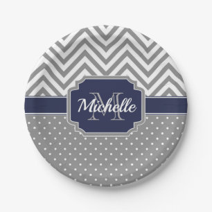 Dots & Chevrons Muster Pappteller