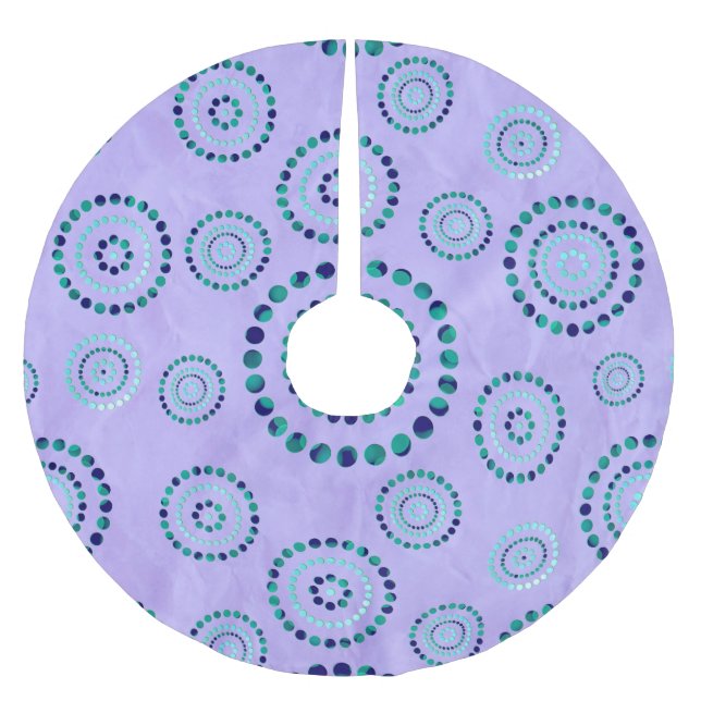 Dots Circle Power Blume + Ihr Backgr. Ideen Polyester Weihnachtsbaumdecke (Vorderseite)