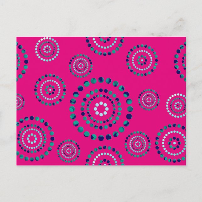 Dots Circle Power Blume + Ihr Backgr. Ideen Postkarte (Vorderseite)