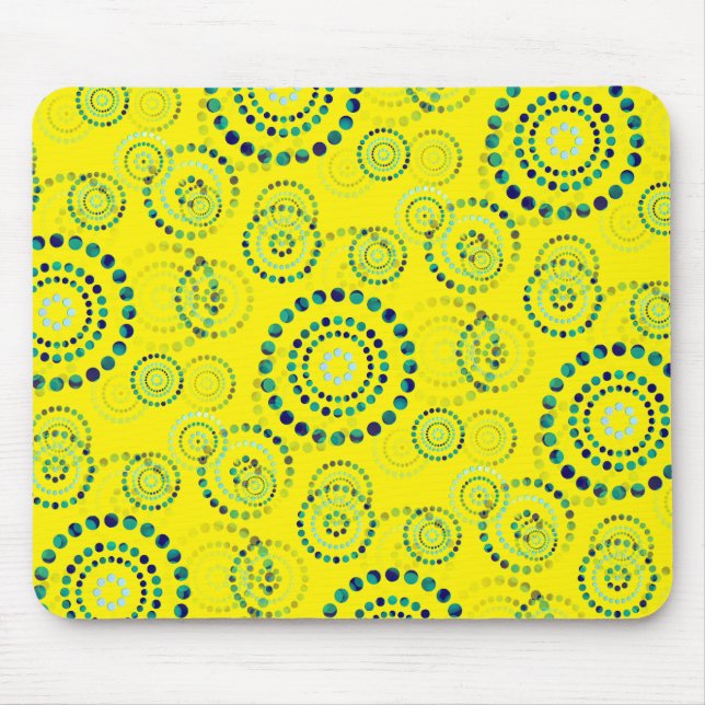 Dots Circle Power Blume II + Ihr Backgr. Idee Mousepad (Vorne)