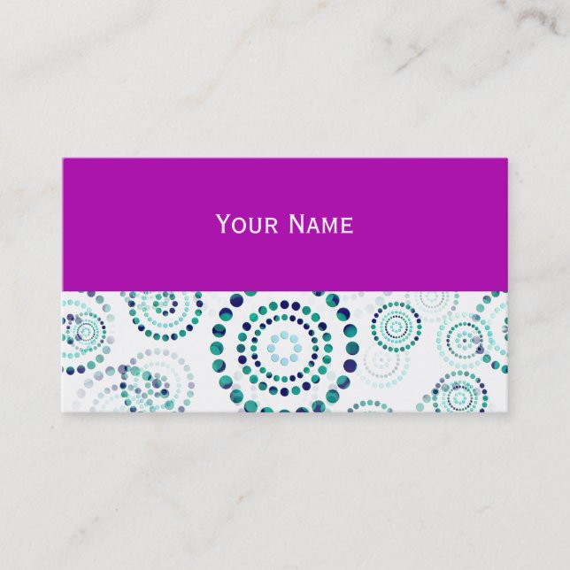 Dots Circle Power Blume II + Ihr Backgr. Idee Visitenkarte (Vorderseite)