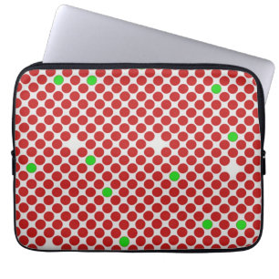 Dots Diagonal Grafisches Muster Rot Grün Laptopschutzhülle