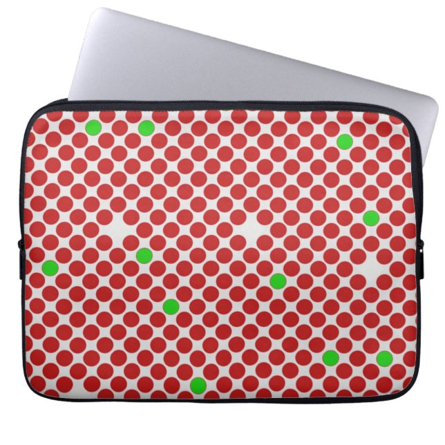 Dots Diagonal Grafisches Muster Rot Grün Laptopschutzhülle (Vorderseite)