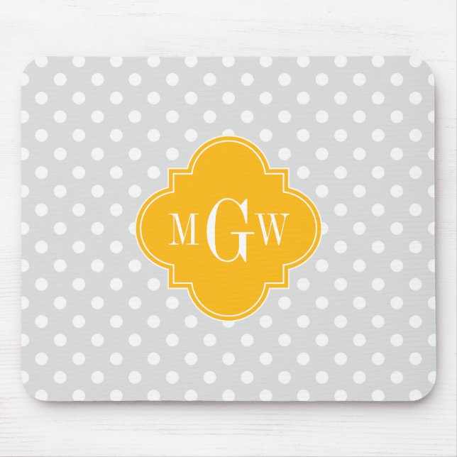 Dots Goldenrod 3 Monogramm Mousepad (Vorne)