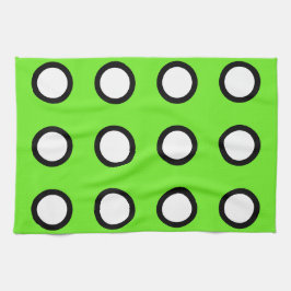 Dots Green White Black 4Mel Geschirrtuch