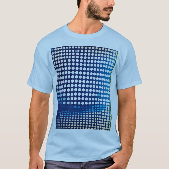 Dots halftone weiße und blaue Farbmuster gradian T-Shirt (Vorderseite)