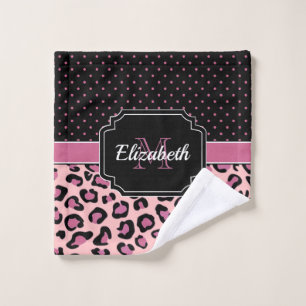 Dots & Leopard Print Badhandtuch Set