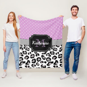 Dots & Leopard Print Fleecedecke