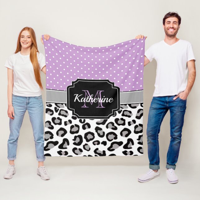 Dots & Leopard Print Fleecedecke (Beispiel)