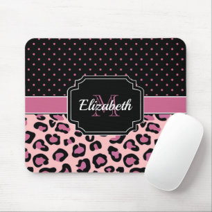 Dots & Leopard Print Mousepad