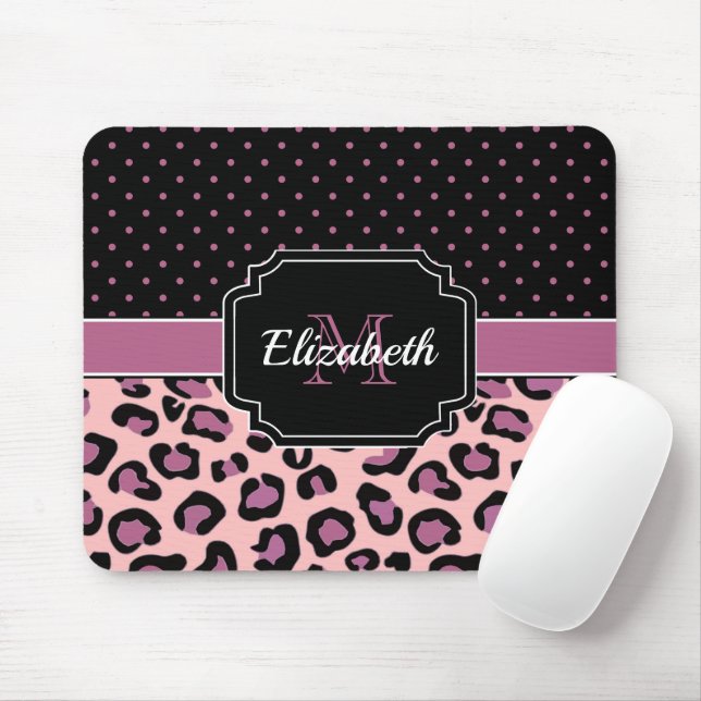 Dots & Leopard Print Mousepad (Mit Mouse)
