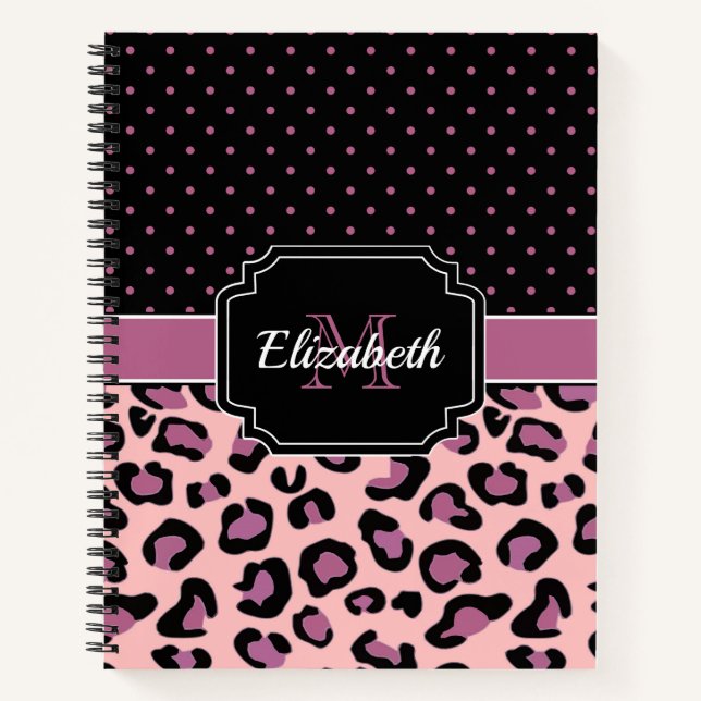 Dots & Leopard Print Notizbuch (Vorderseite)