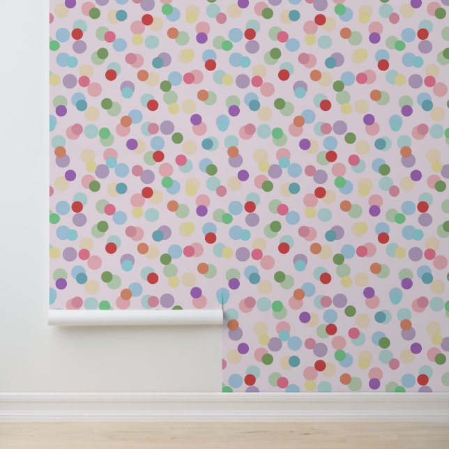 Dots Modern farbiges Muster rosa Tapete (Anwendung)