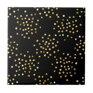 Dots Monogramm für Golden Glitzer Fliese
