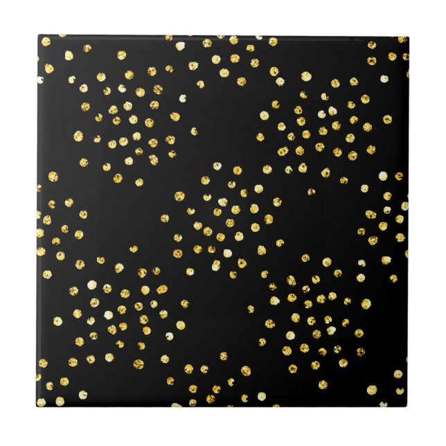 Dots Monogramm für Golden Glitzer Fliese (Vorderseite)
