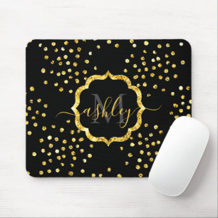Dots Monogramm für Golden Glitzer Mousepad