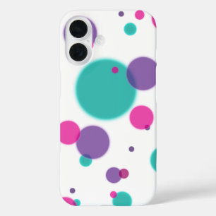 Dots Niedlich Spaß Muster Lila rosa aquamarine Far iPhone 16 Hülle