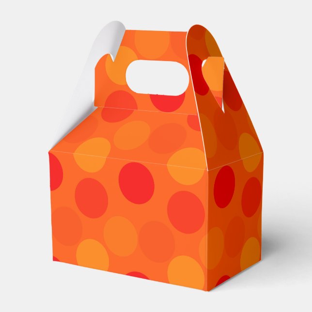 Dots Orange Gable Favor Box Geschenkschachtel (Vorderseite)