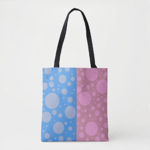 Dots Pink Blue Custom All-Over-Print Tote Bag