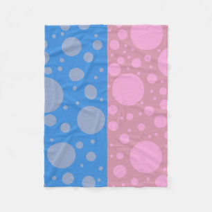Dots Pink Blue Dot Fleece Blanket, klein