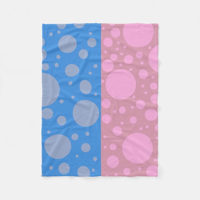 Dots Pink Blue Dot Fleece Blanket, klein (Vorderseite)