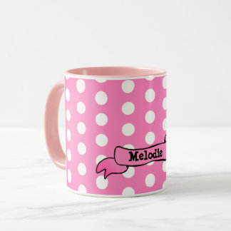Dots Pink Personalisiert Ringer Combo-Tasse Tasse