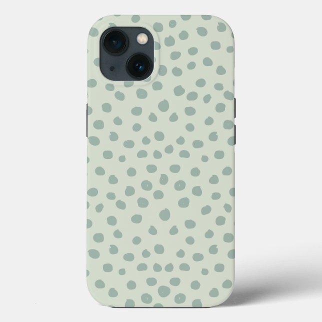 Dots Sage Green Case-Mate iPhone Hülle (Rückseite)