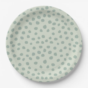 Dots Sage Green Pappteller