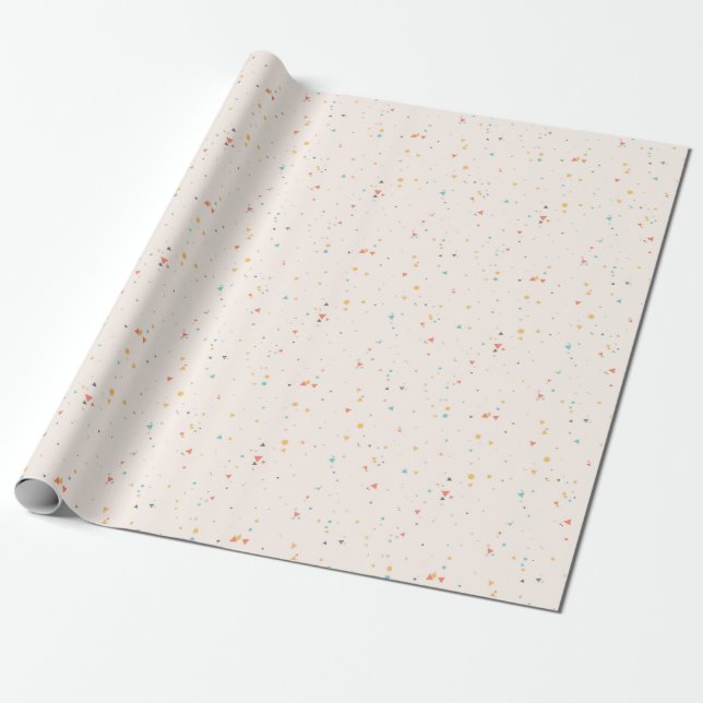 Dots & Triangle Confetti-Muster Geschenkpapier (Ungerollt)