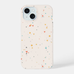 Dots & Triangle Confetti-Muster iPhone 15 Hülle