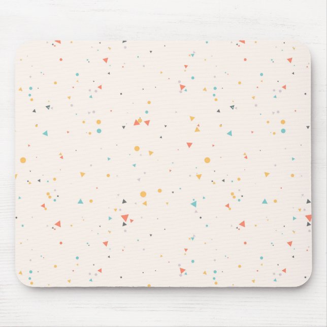 Dots & Triangle Confetti-Muster Mousepad (Vorne)