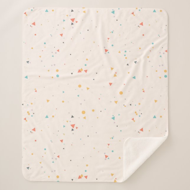 Dots & Triangle Confetti-Muster Sherpadecke (Vorderseite)