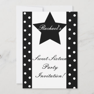 Dots und Star 16 . Geburtstag Einladung - Anpassen