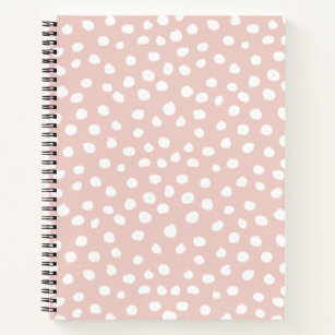 Dots Wild Animal Print Blush Pink und White Spots Notizbuch