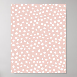 Dots Wild Animal Print Blush Pink und White Spots Poster
