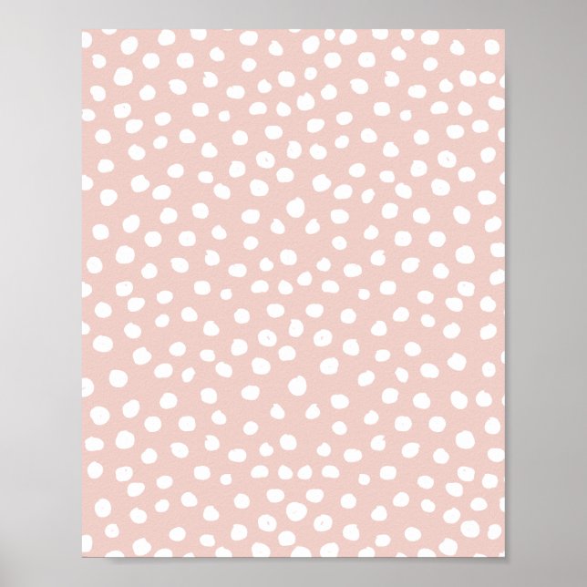 Dots Wild Animal Print Blush Pink und White Spots Poster (Vorne)