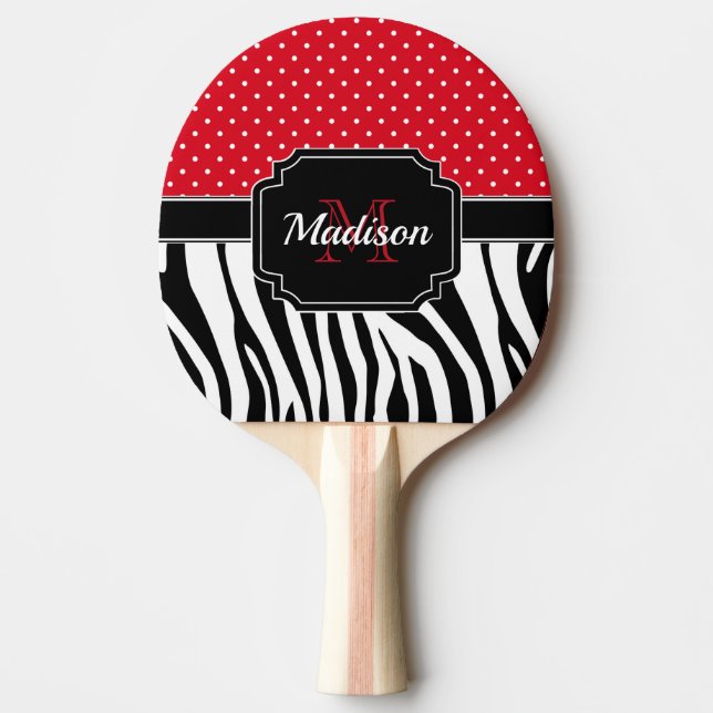 Dots & Zebra Print Tischtennis Schläger (Vorderseite)