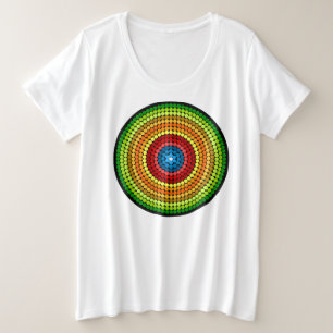 Dotted Abstrakt Mandala Art Design-65904 Große Größe T-Shirt