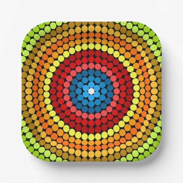 Dotted Abstrakt Mandala Art Design-65904 Pappteller (Vorderseite)