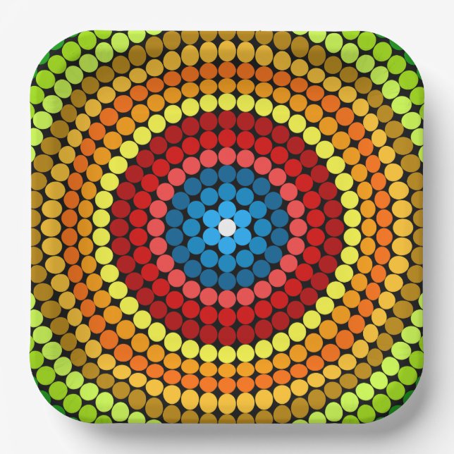 Dotted Abstrakt Mandala Art Design-65904 Pappteller (Vorderseite)